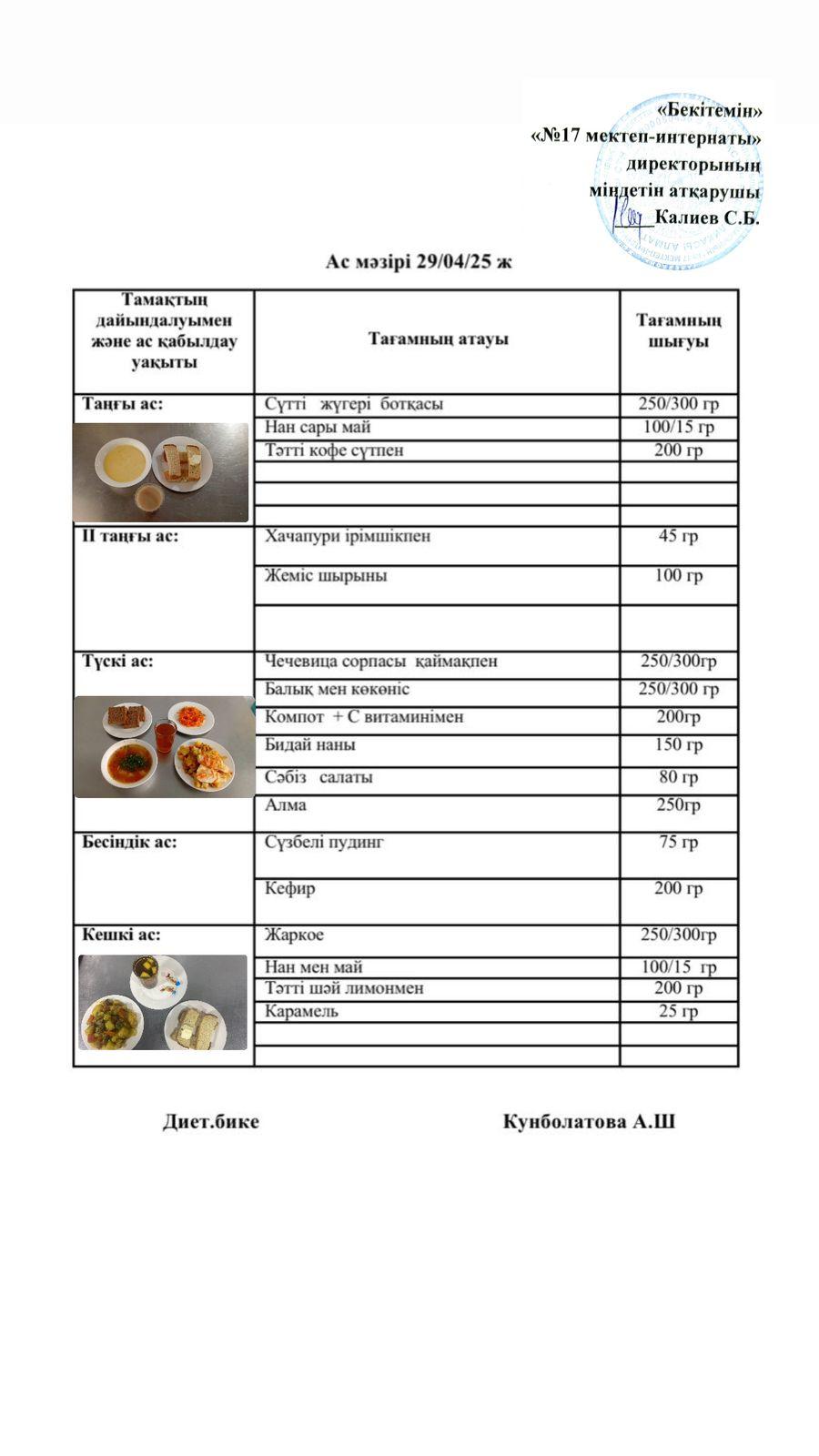 29.04.2025-Ас мәзірі